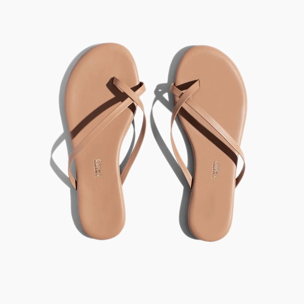 TKEES Nude Tan Strappy Leather Sandals